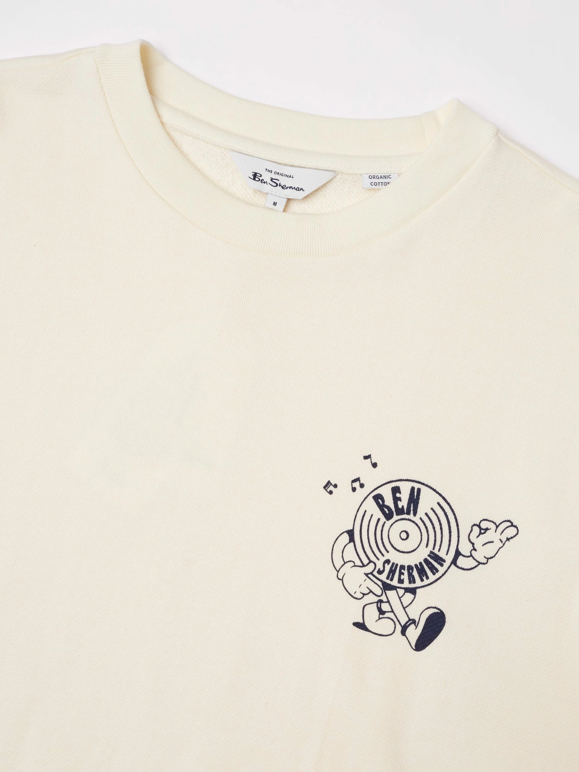 Strolling Record Graphic Crewneck Sweatshirt - Ivory 6 Strolling Record Graphic Crewneck Sweatshirt - Ivory - Image 6