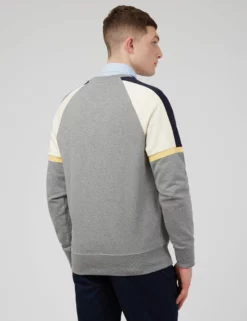 Color Block Crewneck Sweatshirt - Steel -clothing Shop 0066892 017 C scaled