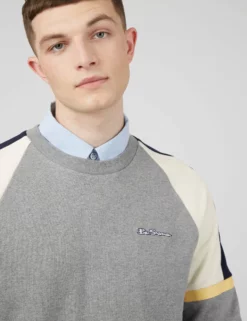 Color Block Crewneck Sweatshirt - Steel -clothing Shop 0066892 017 F scaled