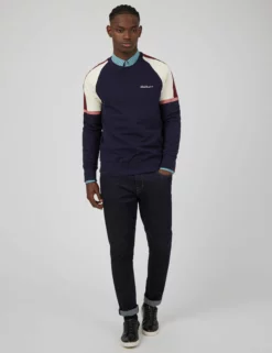 Color Block Crewneck Sweatshirt - Marine 10 Color Block Crewneck Sweatshirt - Marine -clothing Shop 0066892 035 B scaled