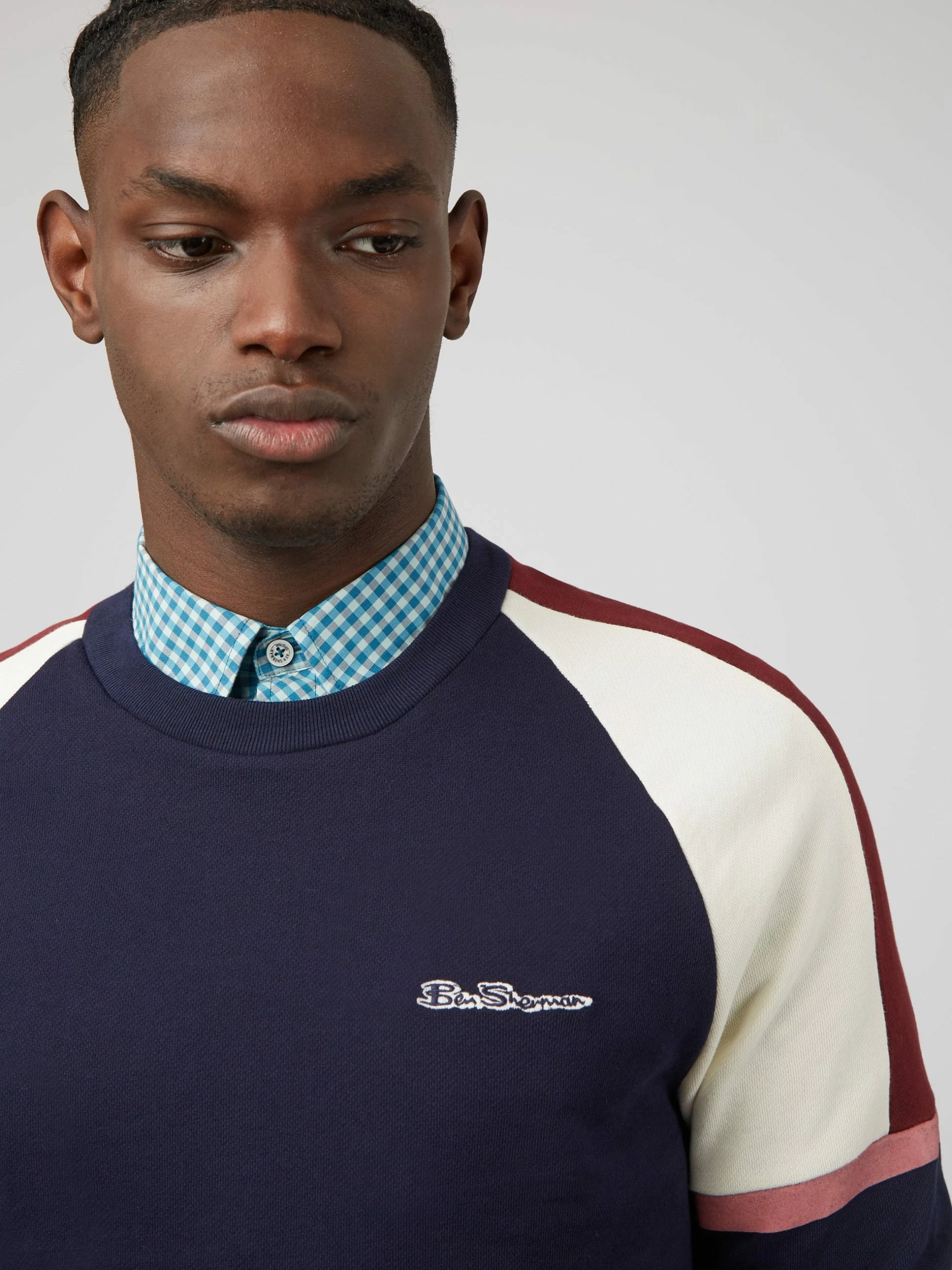 Color Block Crewneck Sweatshirt - Marine 4 Color Block Crewneck Sweatshirt - Marine - Image 4