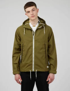 Waxed Cotton Hooded Zip-Through Rain Jacket