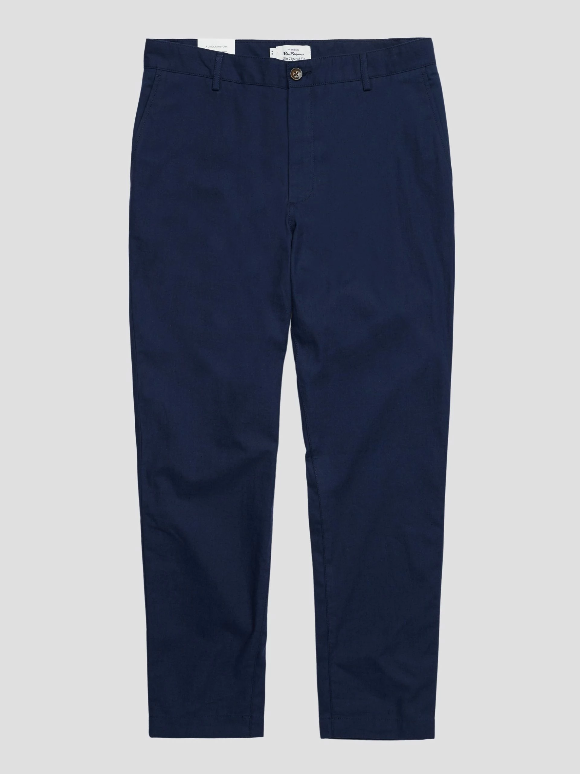 Linen Blend Slim Taper Trouser - Marine 4 Linen Blend Slim Taper Trouser - Marine - Image 4