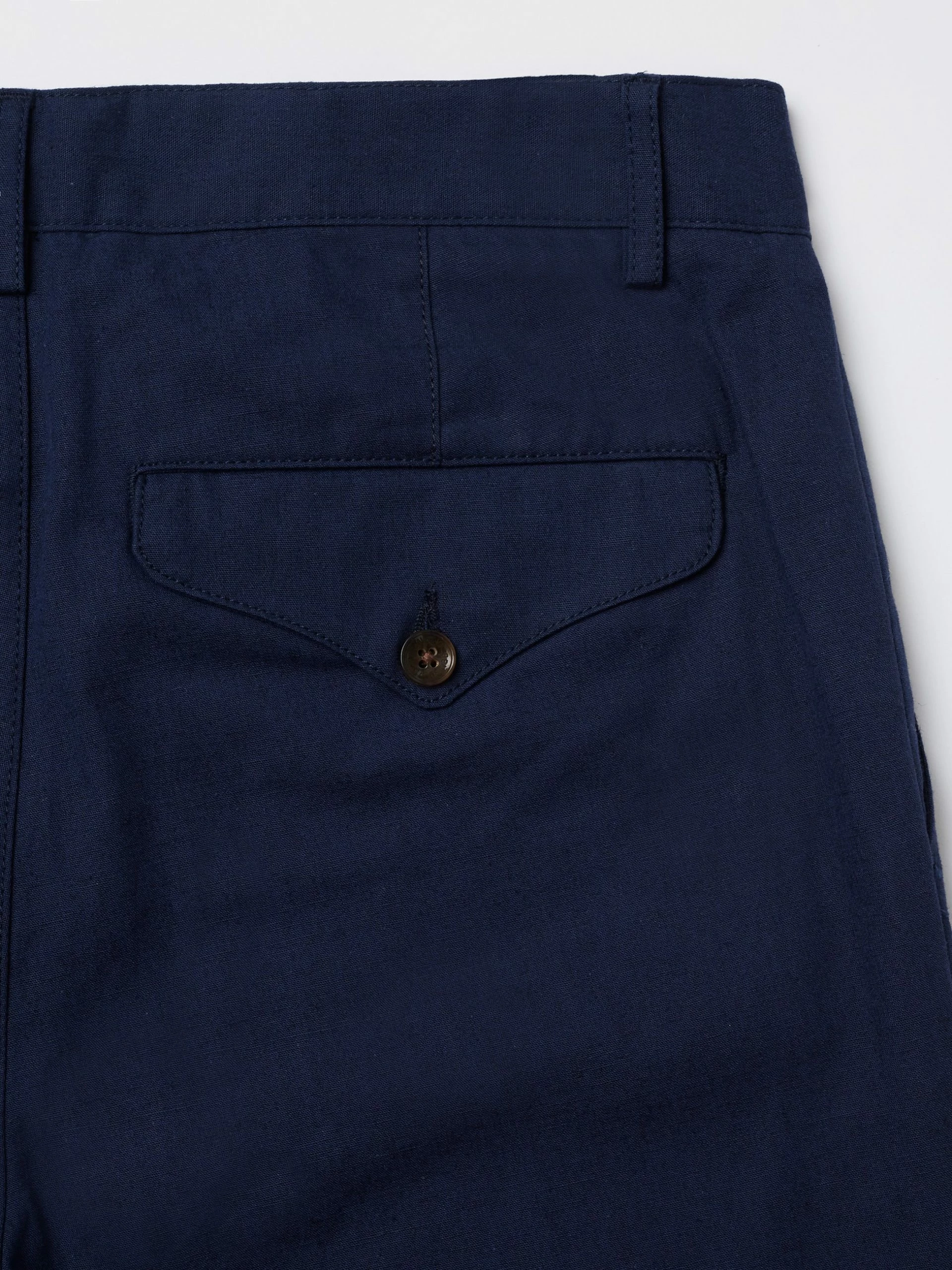 Linen Blend Slim Taper Trouser - Marine 6 Linen Blend Slim Taper Trouser - Marine - Image 6