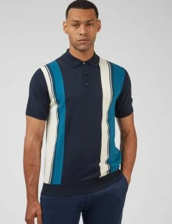 Signature Mod Knit Colorblock Polo - Navy