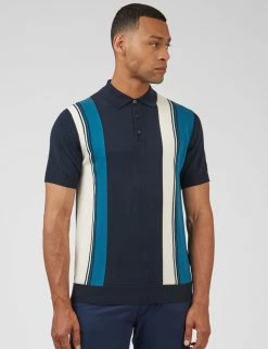 Signature Mod Knit Colorblock Polo - Navy -clothing Shop 0067853 025 B