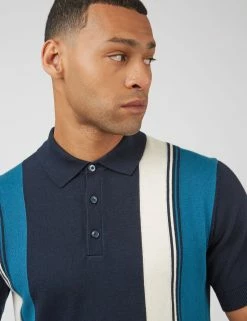 Signature Mod Knit Colorblock Polo - Navy -clothing Shop 0067853 025 E