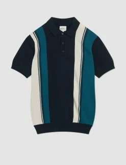 Signature Mod Knit Colorblock Polo - Navy -clothing Shop 0067853 025 F