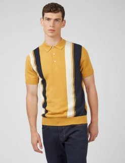 Signature Mod Knit Colorblock Polo - Sunflower -clothing Shop 0067853 461 A scaled