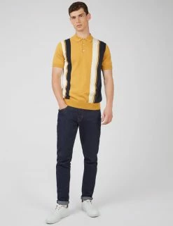 Signature Mod Knit Colorblock Polo - Sunflower -clothing Shop 0067853 461 B scaled