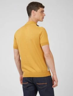 Signature Mod Knit Colorblock Polo - Sunflower -clothing Shop 0067853 461 C scaled