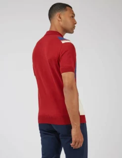 Signature Mod Knit Colorblock Polo - Red -clothing Shop 0067853 550 C