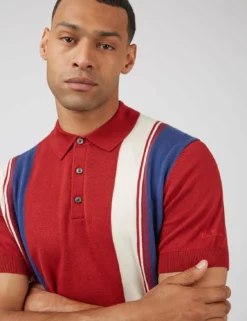 Signature Mod Knit Colorblock Polo - Red -clothing Shop 0067853 550 E