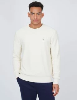 B By Ben Sherman Towelling Crewneck Sweater - Ivory