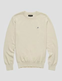 B By Ben Sherman Towelling Crewneck Sweater - Ivory -clothing Shop 0067856 015 D scaled