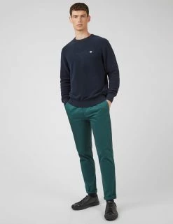 B By Ben Sherman Towelling Crewneck Sweater - Navy -clothing Shop 0067856 025 B scaled