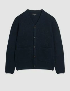 B By Ben Sherman Textured Knit Cardigan - Navy -clothing Shop 0067860 025 F