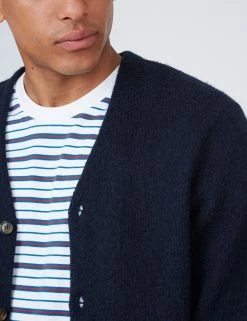 B By Ben Sherman Textured Knit Cardigan - Navy -clothing Shop 0067860 025 H