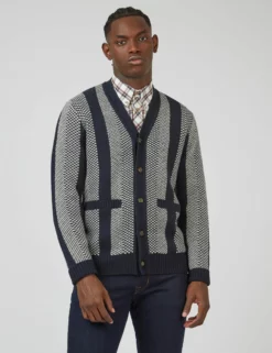 Chunky Knit Jacquard Stripe Cardigan -clothing Shop 0067861 025 A scaled