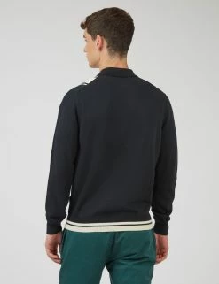 Mod Striped Long-Sleeve Knit Polo - Black -clothing Shop 0067862 290 C scaled