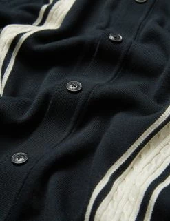Mod Striped Long-Sleeve Knit Polo - Black -clothing Shop 0067862 290 G scaled