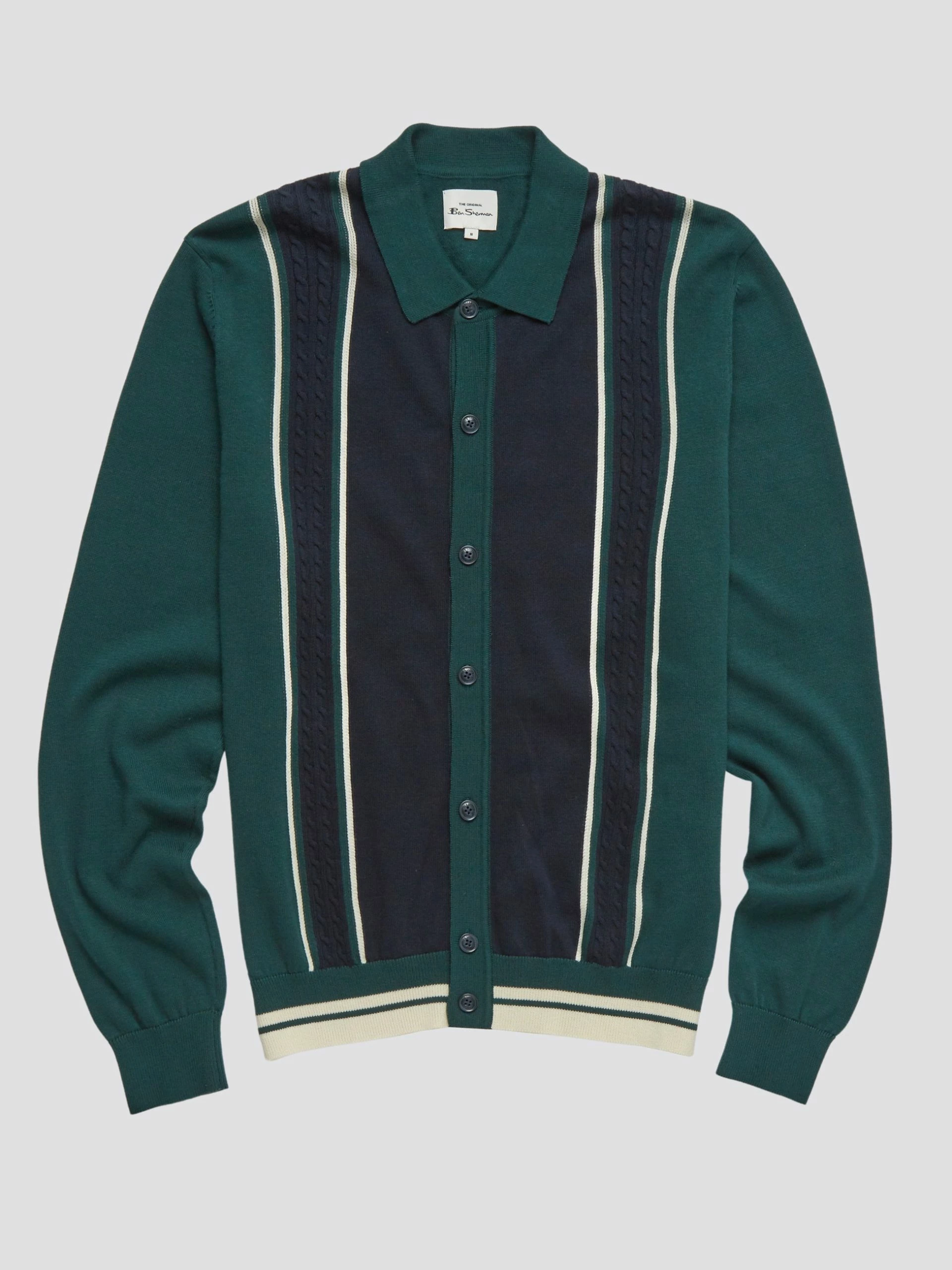 Mod Striped Long-Sleeve Knit Polo 2 Mod Striped Long-Sleeve Knit Polo - Image 2