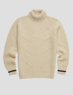 Chunky Roll-Neck Striped Sweater - Ivory -clothing Shop 0067864 015 D scaled