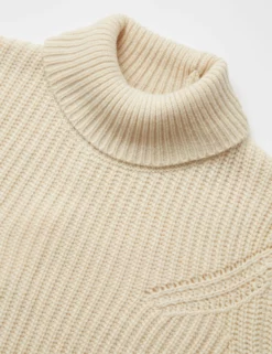 Chunky Roll-Neck Striped Sweater - Ivory -clothing Shop 0067864 015 F scaled