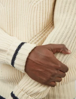 Chunky Roll-Neck Striped Sweater - Ivory -clothing Shop 0067864 015 H scaled