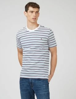 B By Ben Sherman Jersey Striped Tee - White