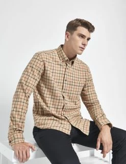 Tattersall Check Long-Sleeve Shirt - Fawn