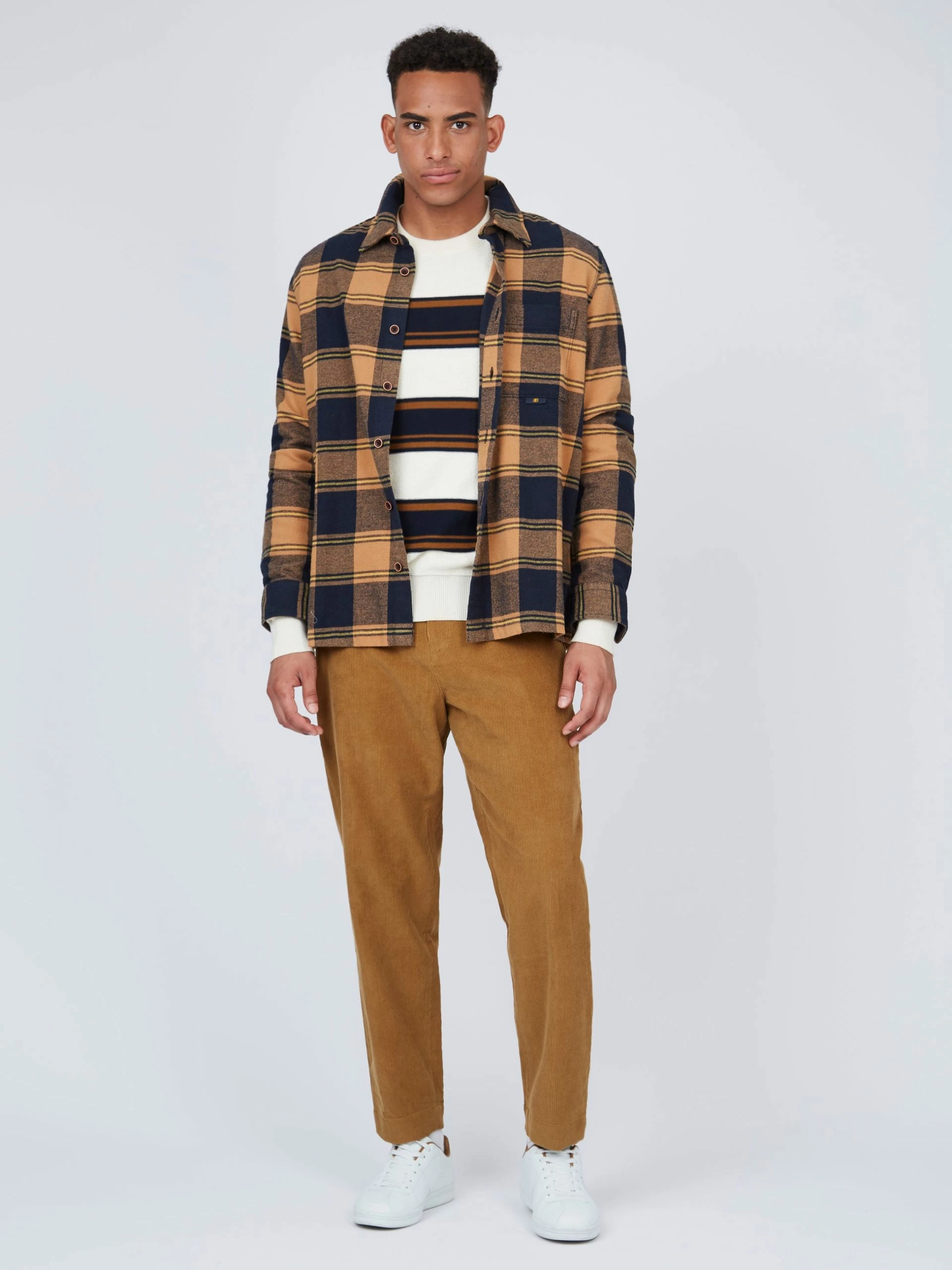 B By Ben Sherman Striped Chunky Knit Sweater - Ivory 2 B By Ben Sherman Striped Chunky Knit Sweater - Ivory - Image 2