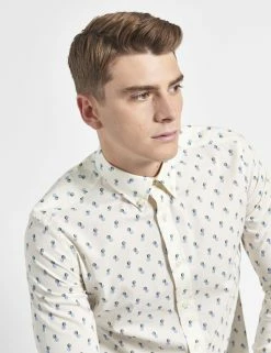 Spot Print Long-Sleeve Shirt - Ivory
