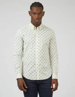 Spot Print Long-Sleeve Shirt - Ivory -clothing Shop 0068058 015 A scaled