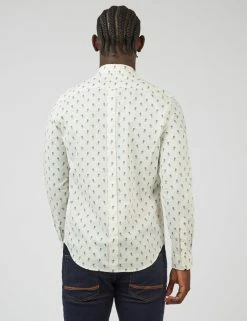 Spot Print Long-Sleeve Shirt - Ivory -clothing Shop 0068058 015 C scaled