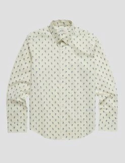 Spot Print Long-Sleeve Shirt - Ivory -clothing Shop 0068058 015 D scaled