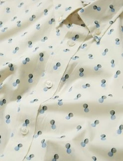 Spot Print Long-Sleeve Shirt - Ivory -clothing Shop 0068058 015 F scaled