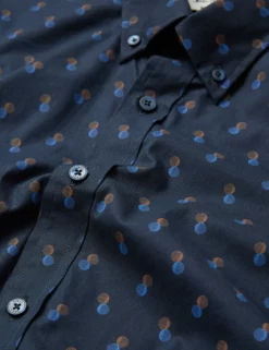 Spot Print Long-Sleeve Shirt - Midnight -clothing Shop 0068058 036 F scaled