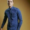 Indigo Spot Print Long-Sleeve Shirt