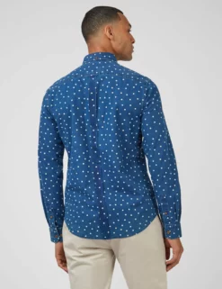 Indigo Spot Print Long-Sleeve Shirt -clothing Shop 0068064 026 C scaled