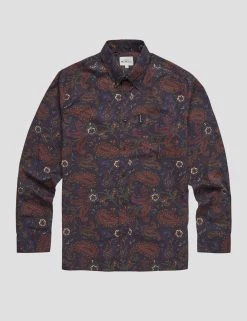 Eastern Paisley Print Long-Sleeve Shirt - Marine -clothing Shop 0068067 035 D scaled