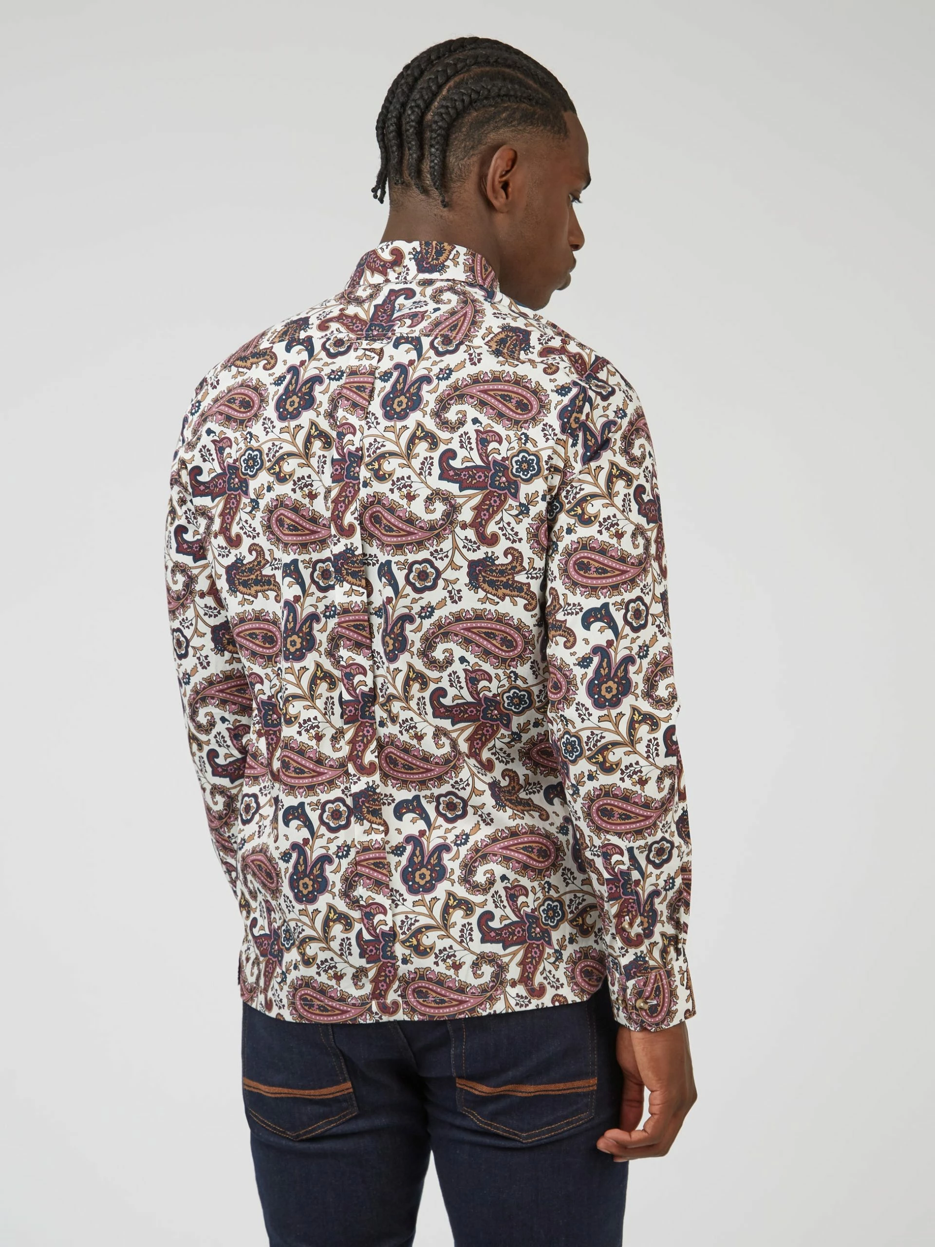 Eastern Paisley Print Long-Sleeve Shirt - Grape 5 Eastern Paisley Print Long-Sleeve Shirt - Grape - Image 5