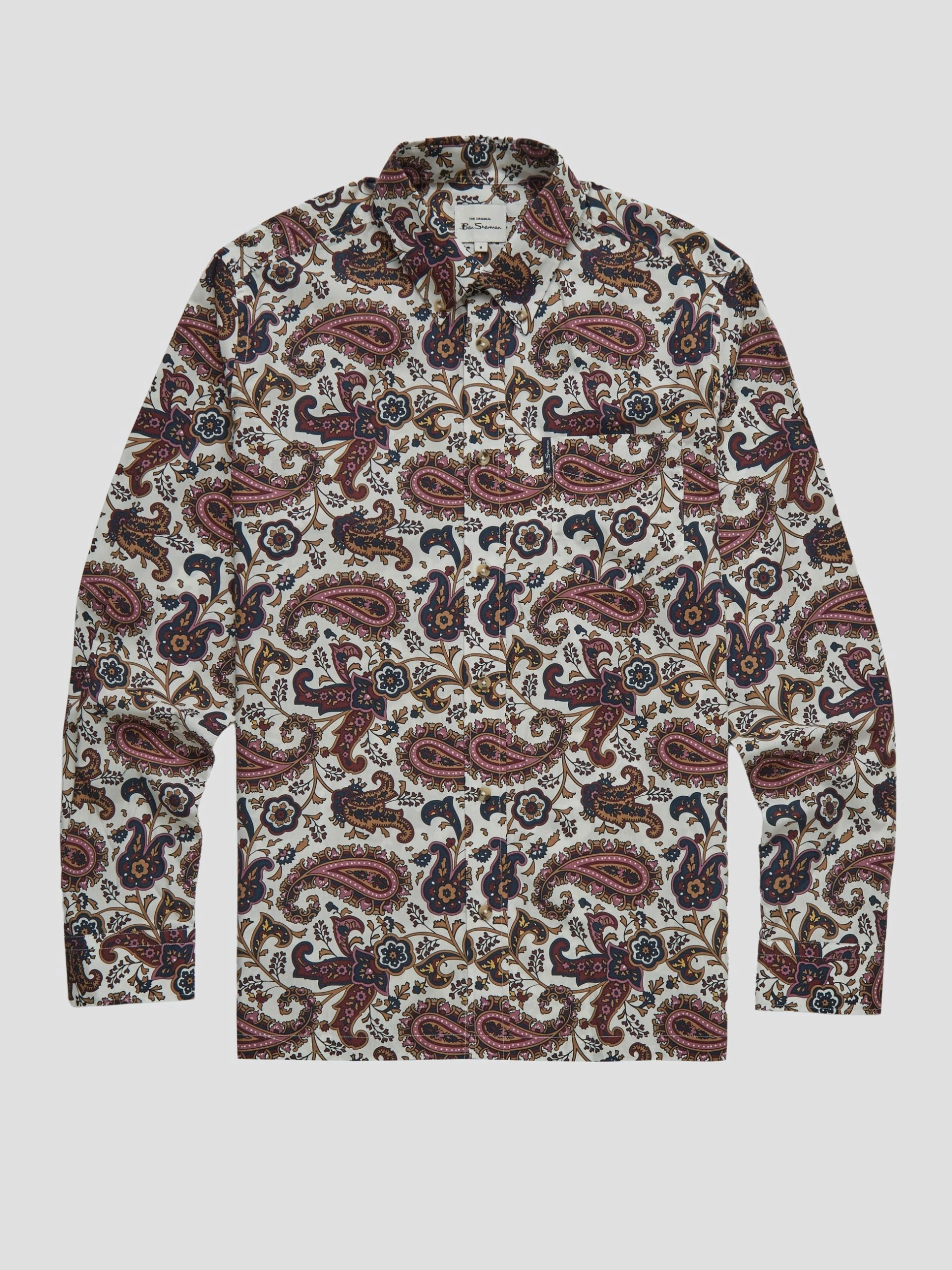 Eastern Paisley Print Long-Sleeve Shirt - Grape 6 Eastern Paisley Print Long-Sleeve Shirt - Grape - Image 6