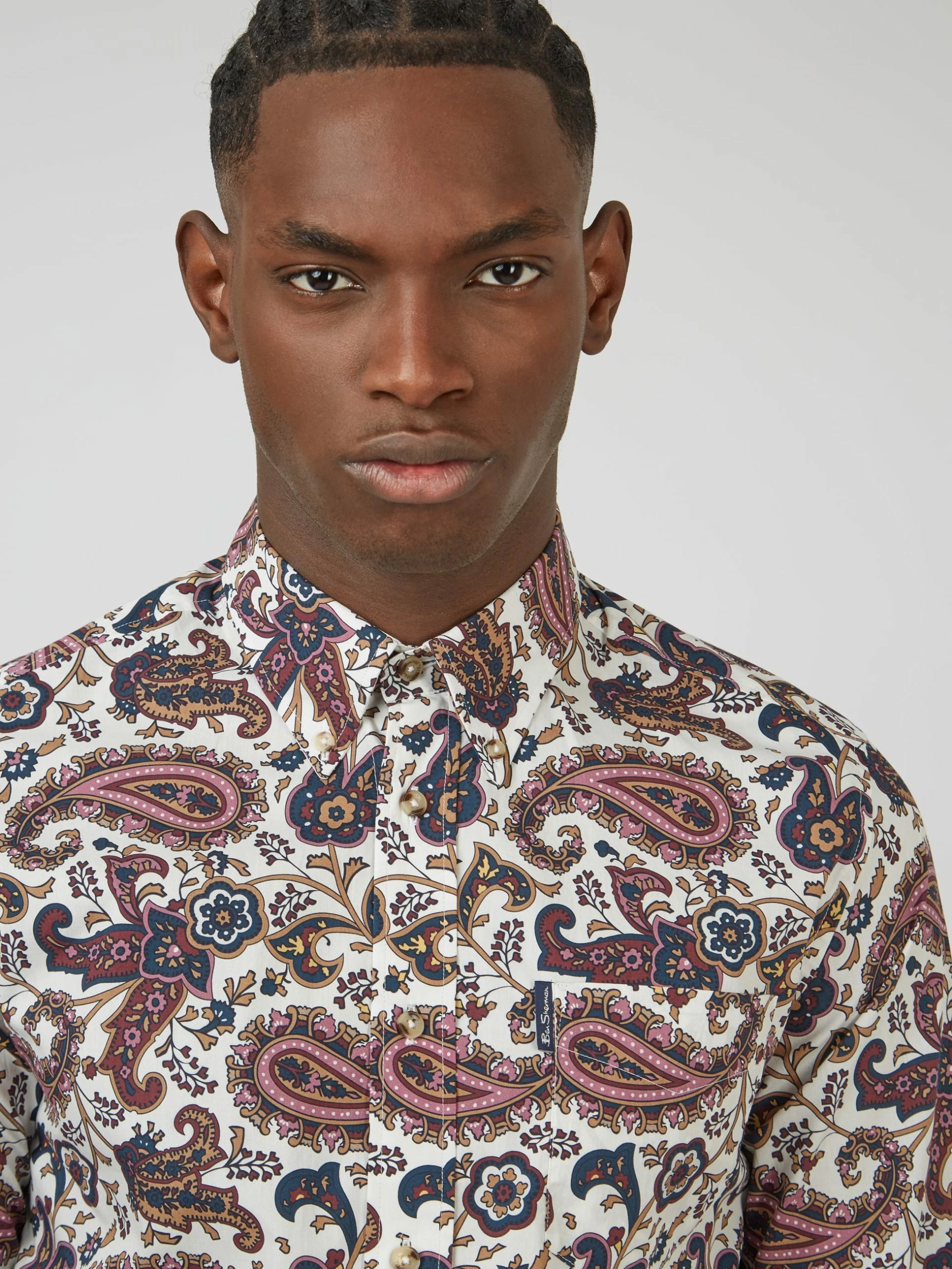 Eastern Paisley Print Long-Sleeve Shirt - Grape 4 Eastern Paisley Print Long-Sleeve Shirt - Grape - Image 4