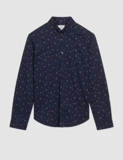 Scattered Floral Print Long-Sleeve Shirt - Marine -clothing Shop 0068072 035 F 75411798 721c 4a27 a3cf a6b292986ce1