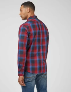 Gradient Check Long-Sleeve Shirt - Red -clothing Shop 0068081 550 C scaled