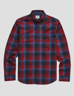 Gradient Check Long-Sleeve Shirt - Red -clothing Shop 0068081 550 D scaled