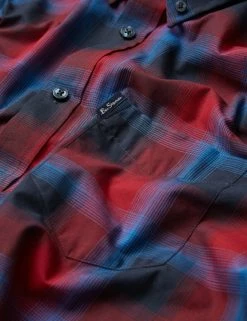 Gradient Check Long-Sleeve Shirt - Red