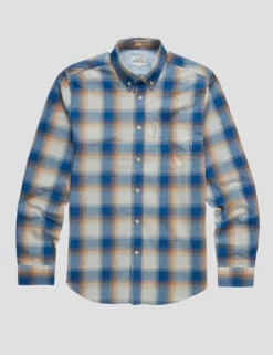 Gradient Check Long-Sleeve Shirt - Ultramarine -clothing Shop 0068081 826 D scaled