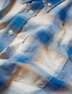 Gradient Check Long-Sleeve Shirt - Ultramarine